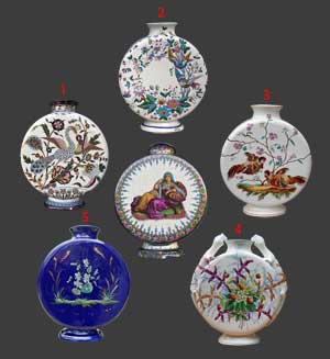 Vue du vase avec cinq autres de même forme.