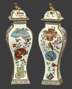 Paire potiche, décor japonisant