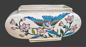 Vase, jardinière, décor émaux cernés