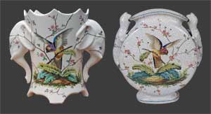 Vue de notre vase à côté d'un vase de Tergnier.