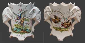 Vue de notre vase à côté d'un autre vase de Tergnier.