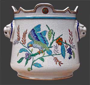 Cache-pot, émaux cernés