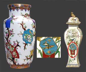 Vase de gauche à côté d'un autre vase de Tergnier.