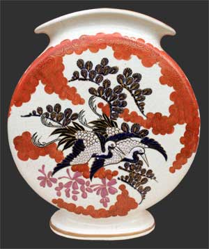Gourde, décor japonisant