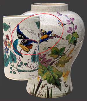 Vue du vase avec un autre vase de Tergnier.