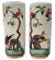 Vases en flanellés, décor floral, oiseaux