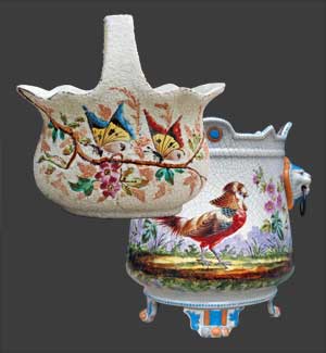 Vue du vase avec un autre vase en arrière plan.