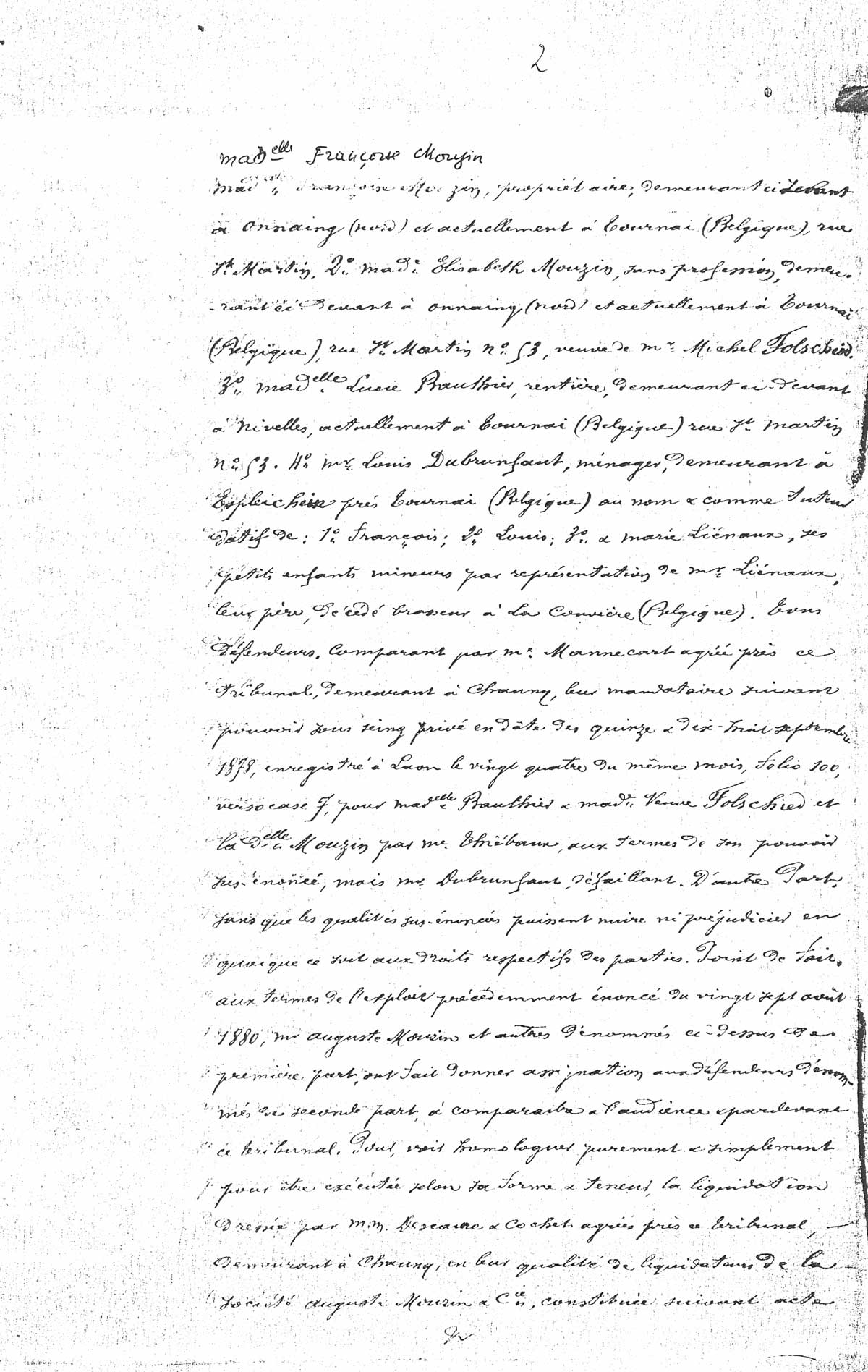 Page 2 - homologation par le trbunal de la liquidation de la société de la faïencerie Auguste Mouzin et Cie à Tergnier