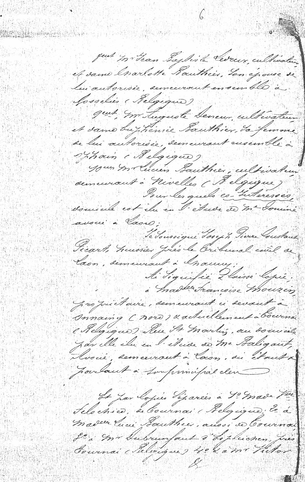 Page 6 - homologation par le trbunal de la liquidation de la société de la faïencerie Auguste Mouzin et Cie à Tergnier