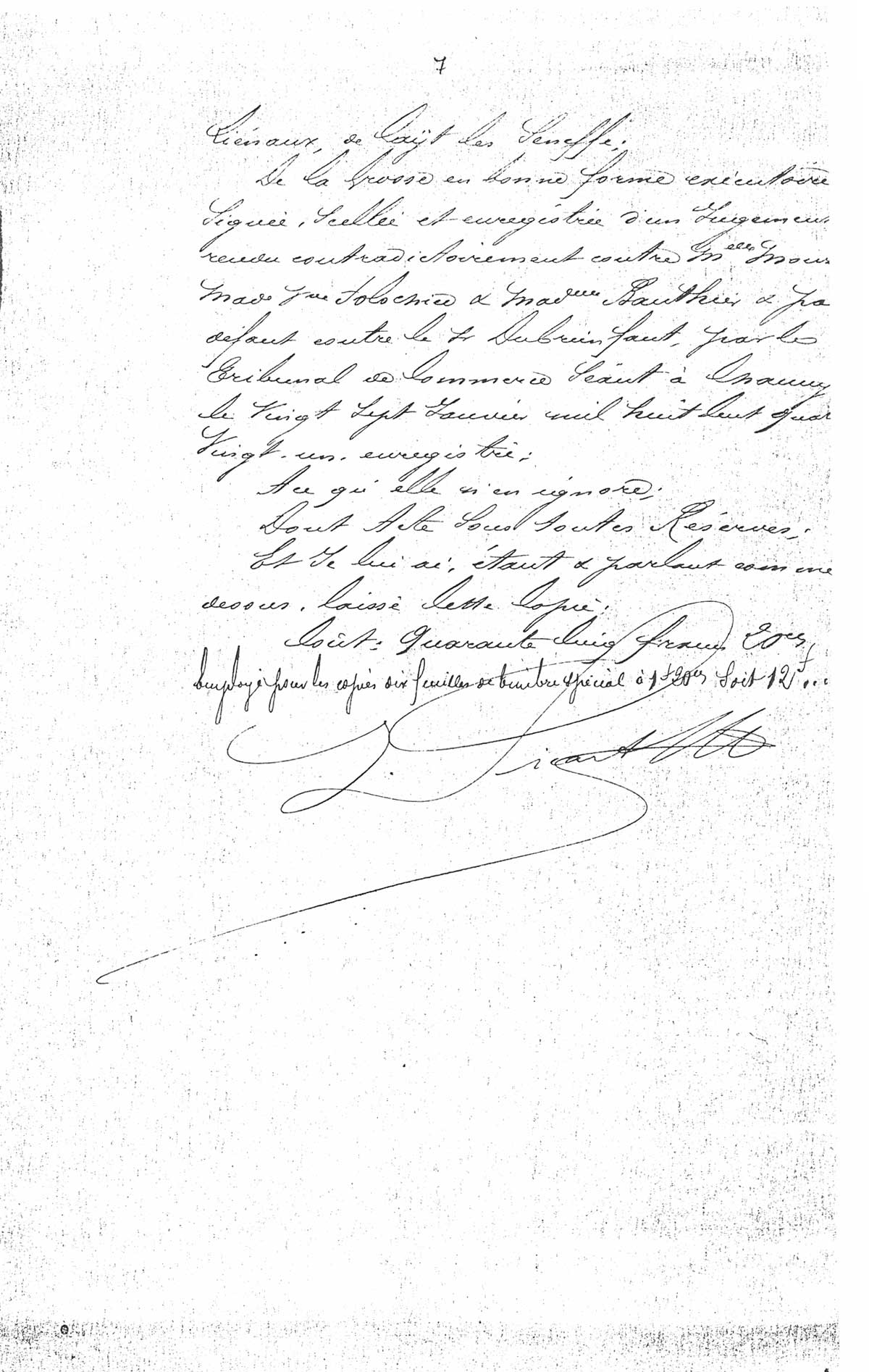 Page 7 - homologation par le trbunal de la liquidation de la société de la faïencerie Auguste Mouzin et Cie à Tergnier