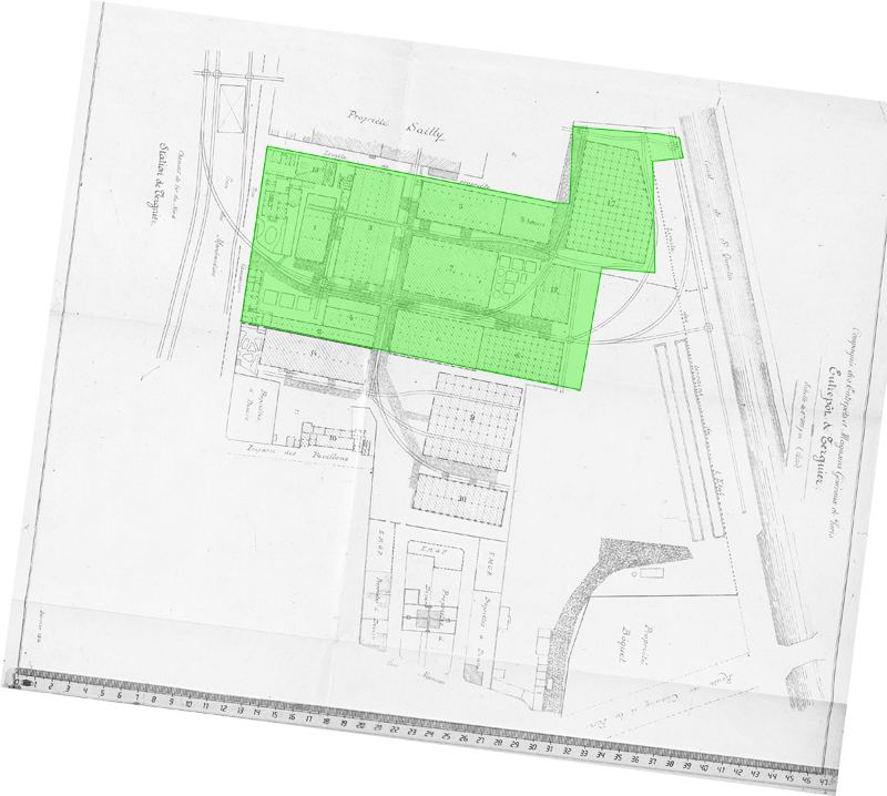 Plan des Entrepôts en 1914