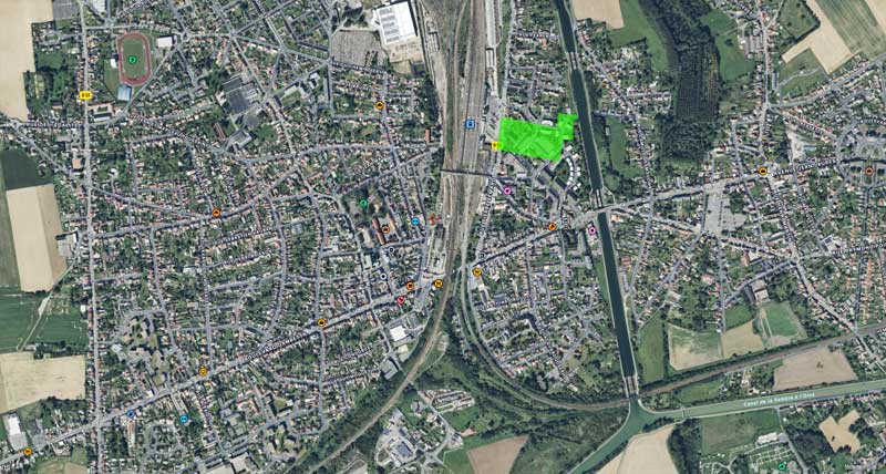 Autre vue aérienne avec l'emplacement de la faïencerie