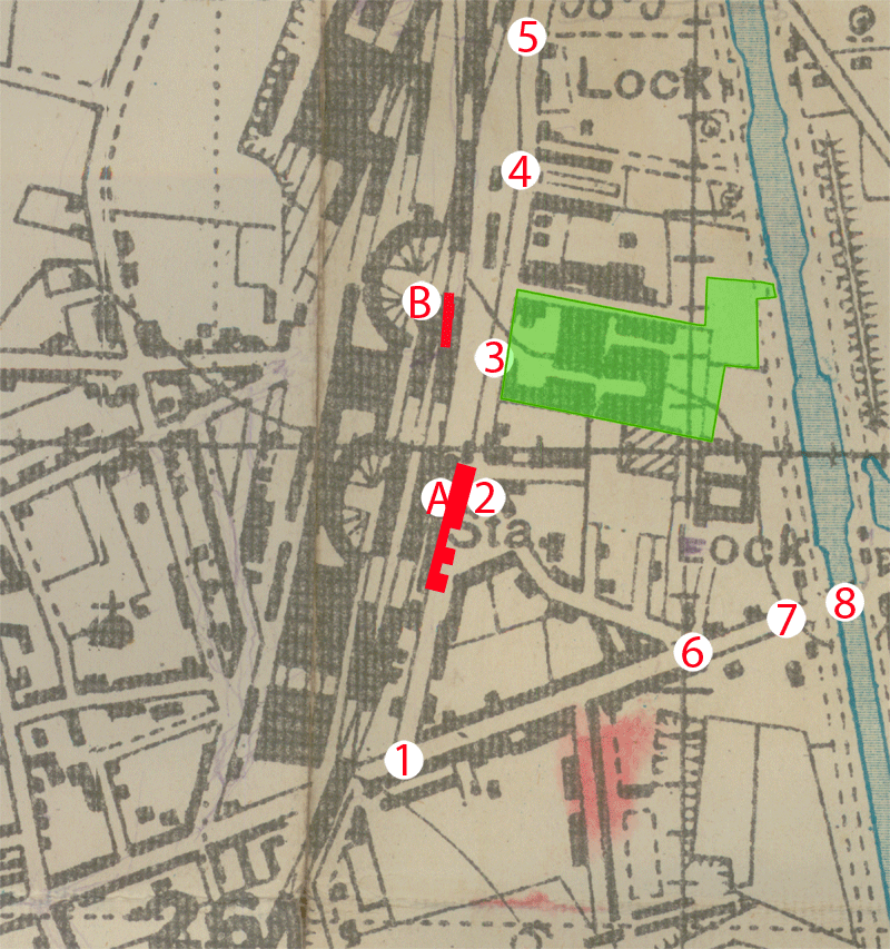 Plan de l'armée canadienne avec l'emplacement de la faïencerie