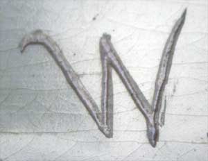 Vue de la marque en relief.