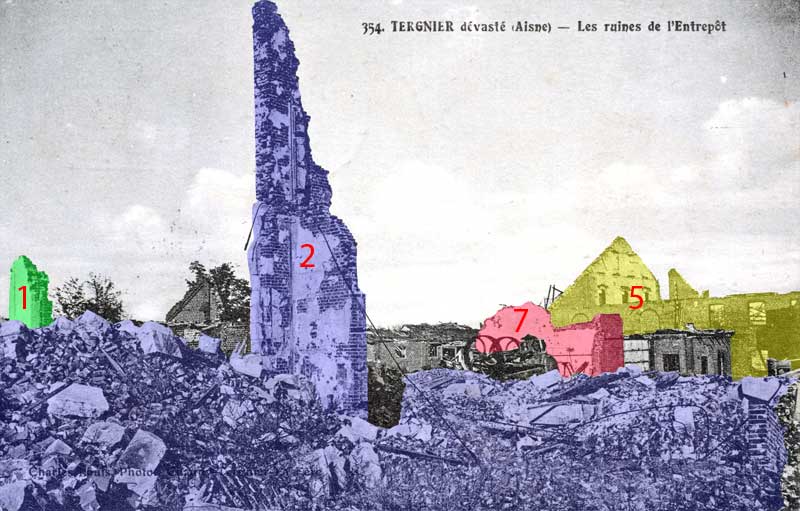 Photos des bâtiments démolis colorés